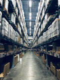 Warehouse interior with wayfinding signage